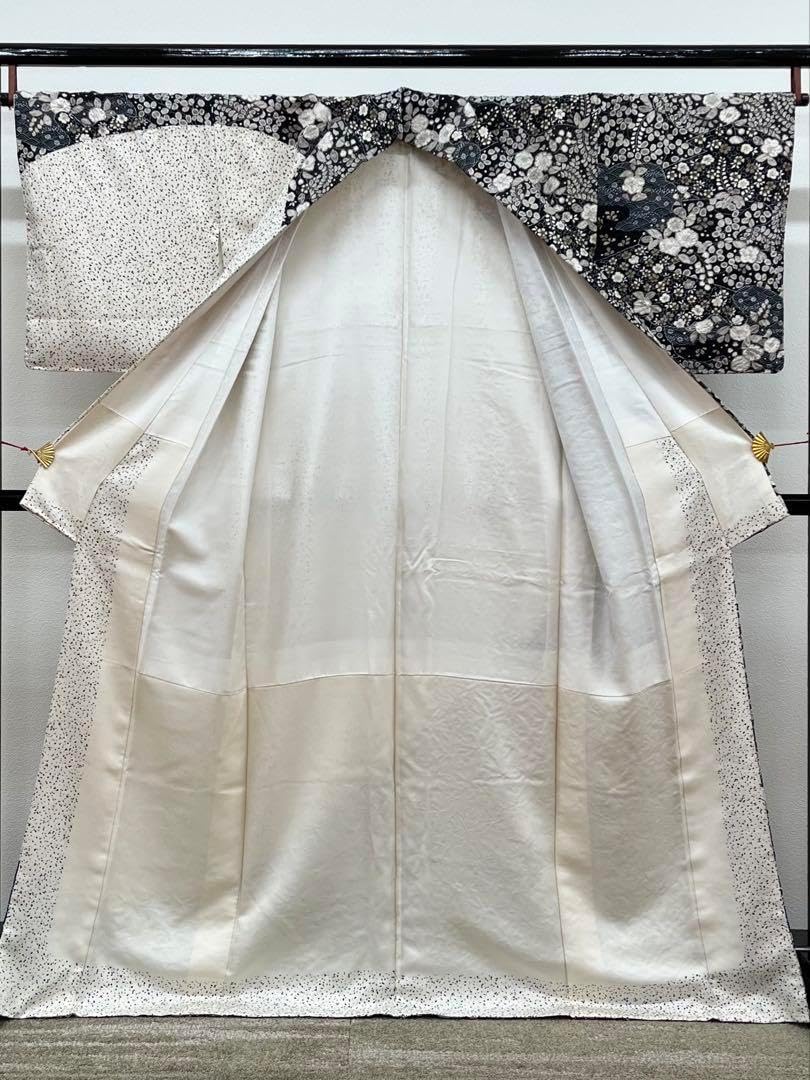 最高級綿麻浴衣彼岸花と桔梗のゆかた着物としても着用可古典花柄浴衣