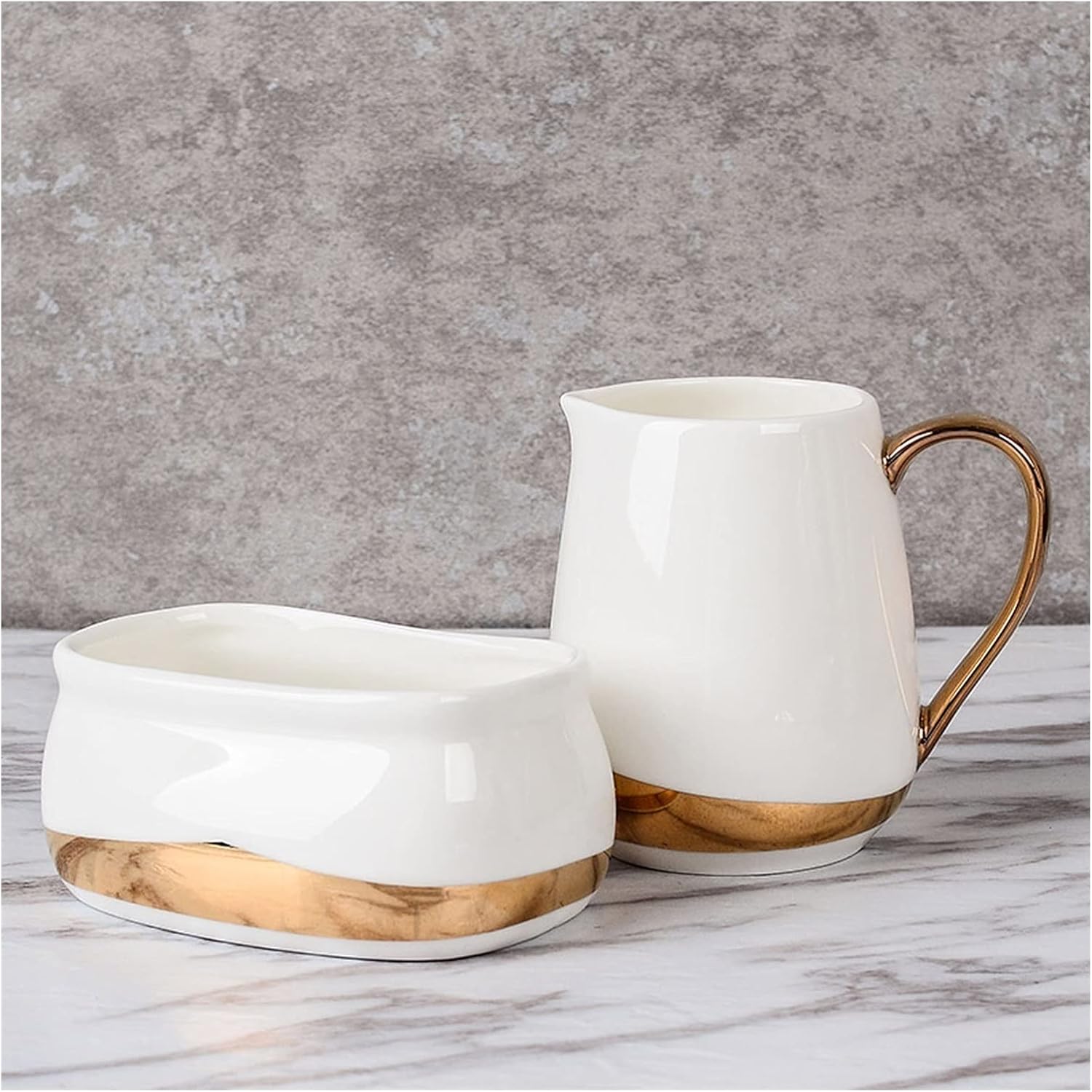 Saucer Ceramic Gravy Boat Milk Coffee Cast and Tea Multifunctional Cream Kettle with Handle/Sugar Bowl/Small Milk Cup Dish