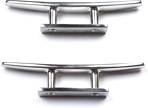 Miniatura 2 de Mxeol Tacos de muelle de barco de acero inoxidable marino con parte superior plana y bajo amarre de 2 agujeros (par)