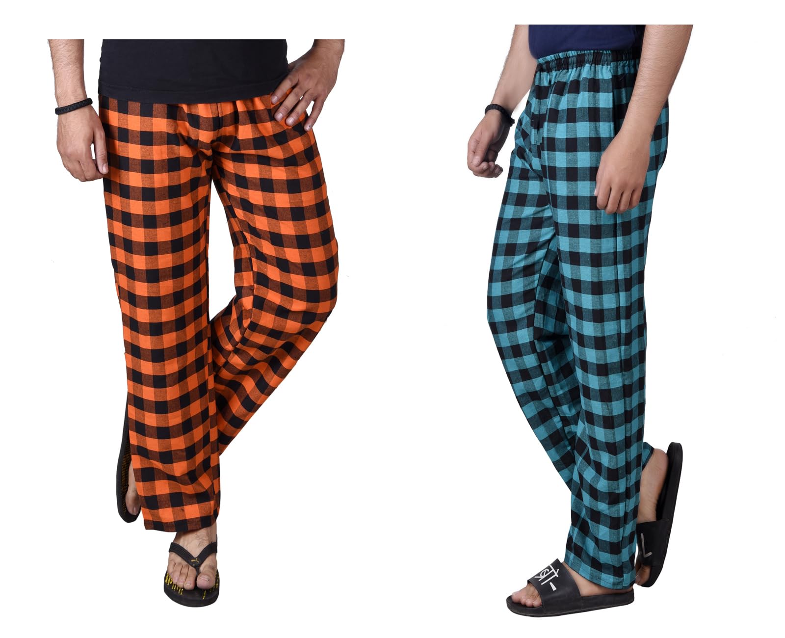 letz dezine Comfortable and Stylish Cotton Check Pyjama for Men - Stay Cozy All Day Night! Pack of 2, (Free Size, Multicolor LDS11475)-picture-28
