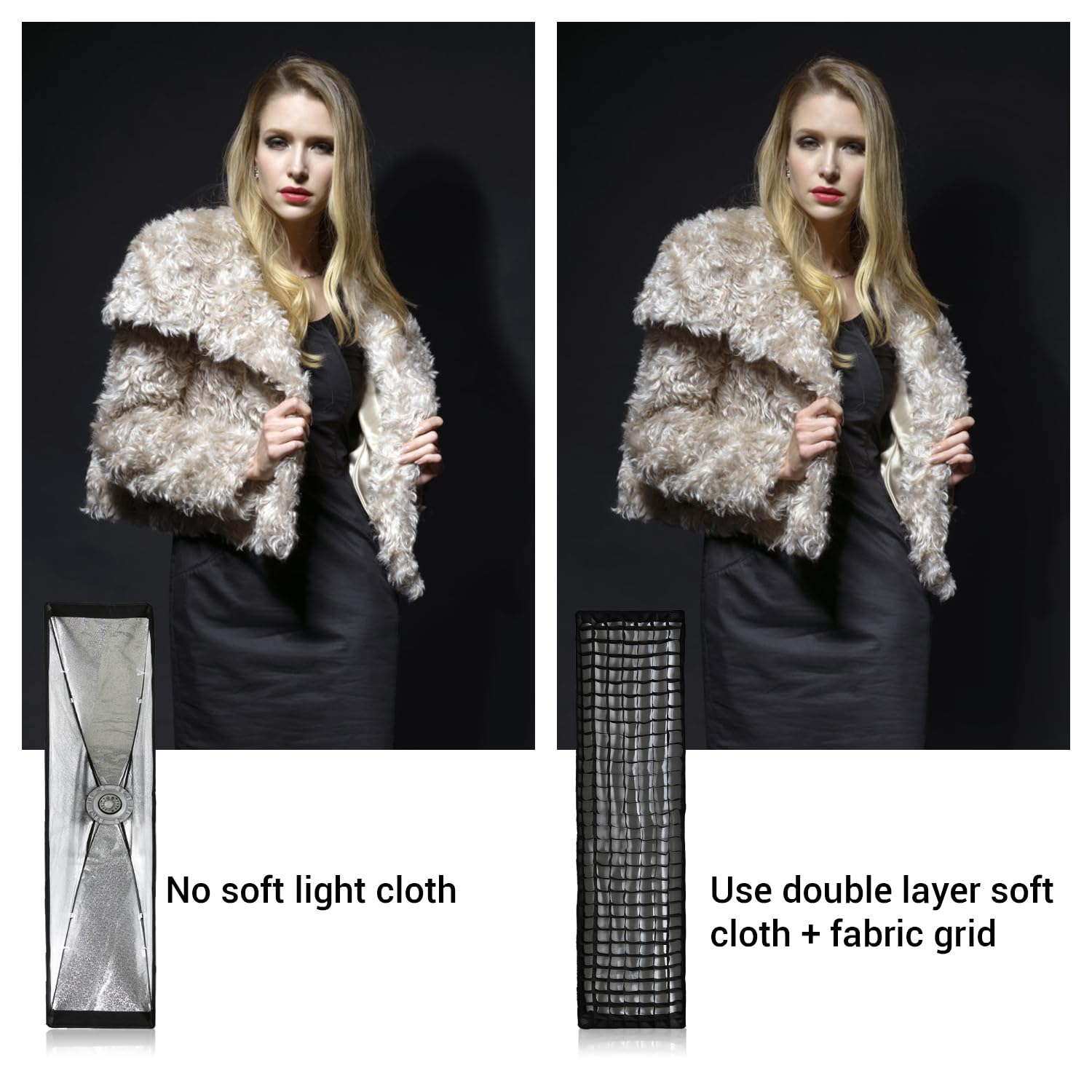 Godox 35 x 160cm Strip Softbox with Honeycomb Grid, Bowens Mount SB-FW Rectangular Softbox for Studio Shooting Flash, Wedding Godox MS300-V,SK400II,SL60 AD400PRO AD600BM AD400PRO