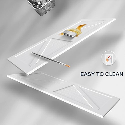 Miniatura 4 de EaseLife 84in x 84in (Double 42in x 84in Door) Barn Door + 14 FT Double Door Sliding Track Kit