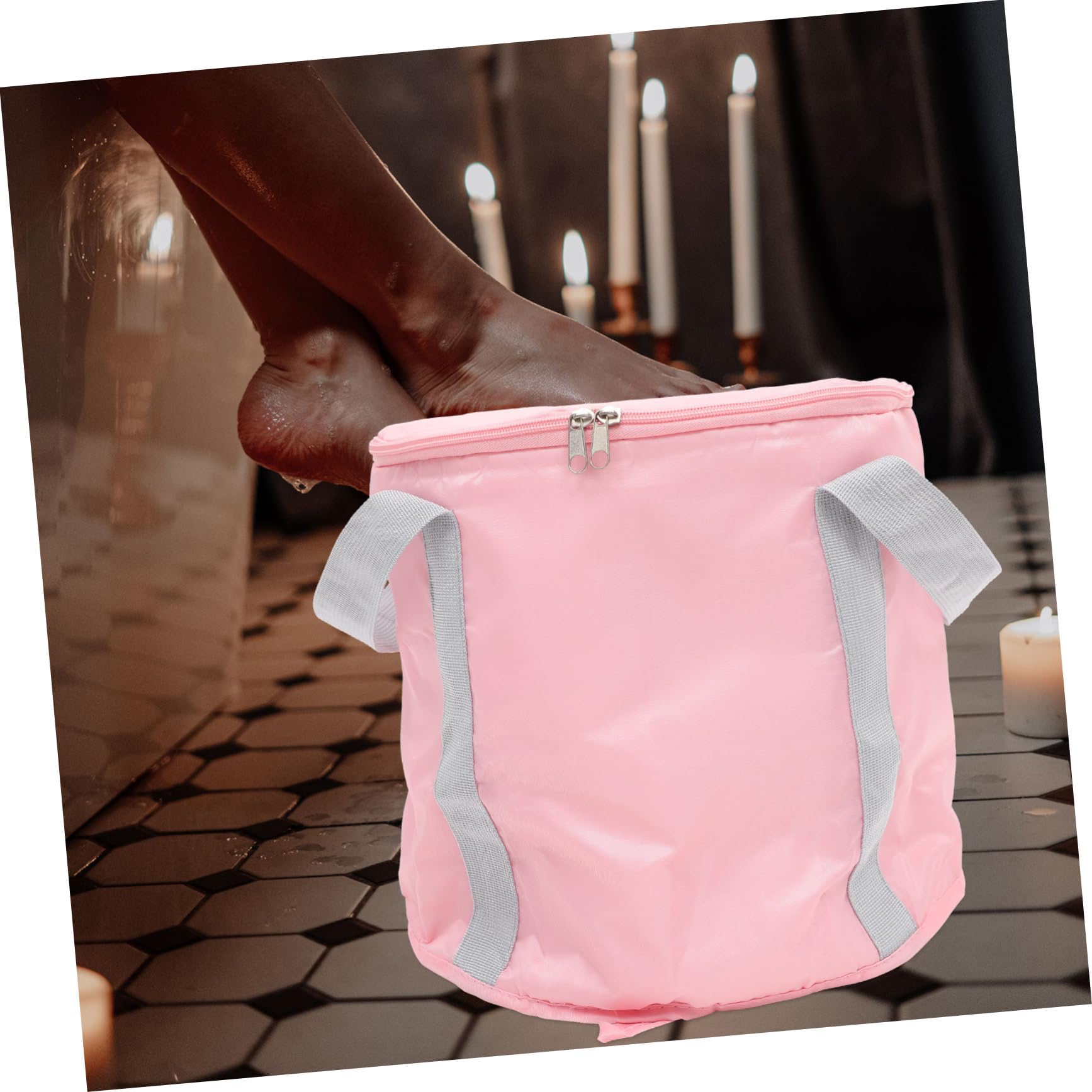 Ipetboom Multi-Purpose Collapsible Foot Soaking Bucket for Camping Travel Portable Water Holder Handle Made of Peva Polyester