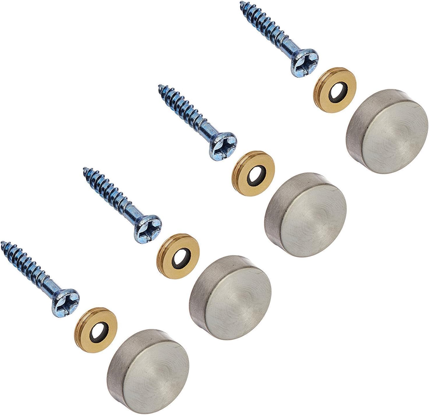 Millennial Technology Solutions 24PC Stainless Steel Screw Cover/Cap (Full Metal Construction 0.75" Diameter) Fasteners, Decorative Mirror, Sign/Advertising Hardware, Nails, Construction