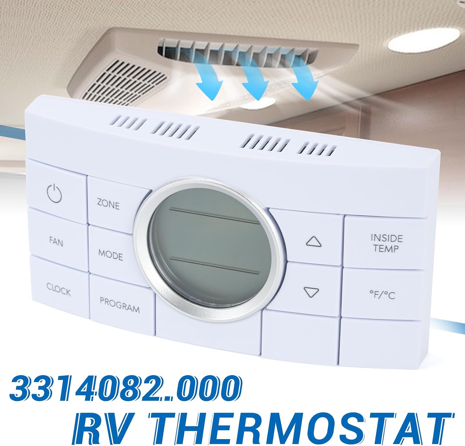 3314082.000 RV Thermostat for Dometic CCC2 10 Button Multi-Zone Comfort Control Center 2 Fits for A/C Series 579 595 6308 520 5403XX 6218XX 457915 9610005381 White