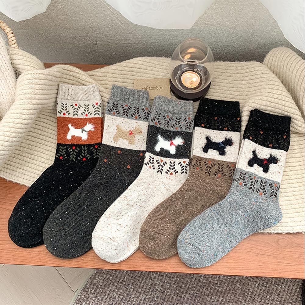 Women's Wool Socks – Warm Thermal Winter Knit, Cozy Fuzzy Thick Soft Cabin Boot Style, Cute Colorful Cold Weather - Image 5
