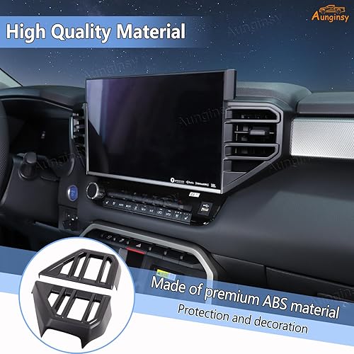 Vista 57 de Cubierta de salida de aire lateral para consola central de automóvil, compatible con Toyota Tundra 2022+ Sequoia 2023+ cubierta de panel de aire