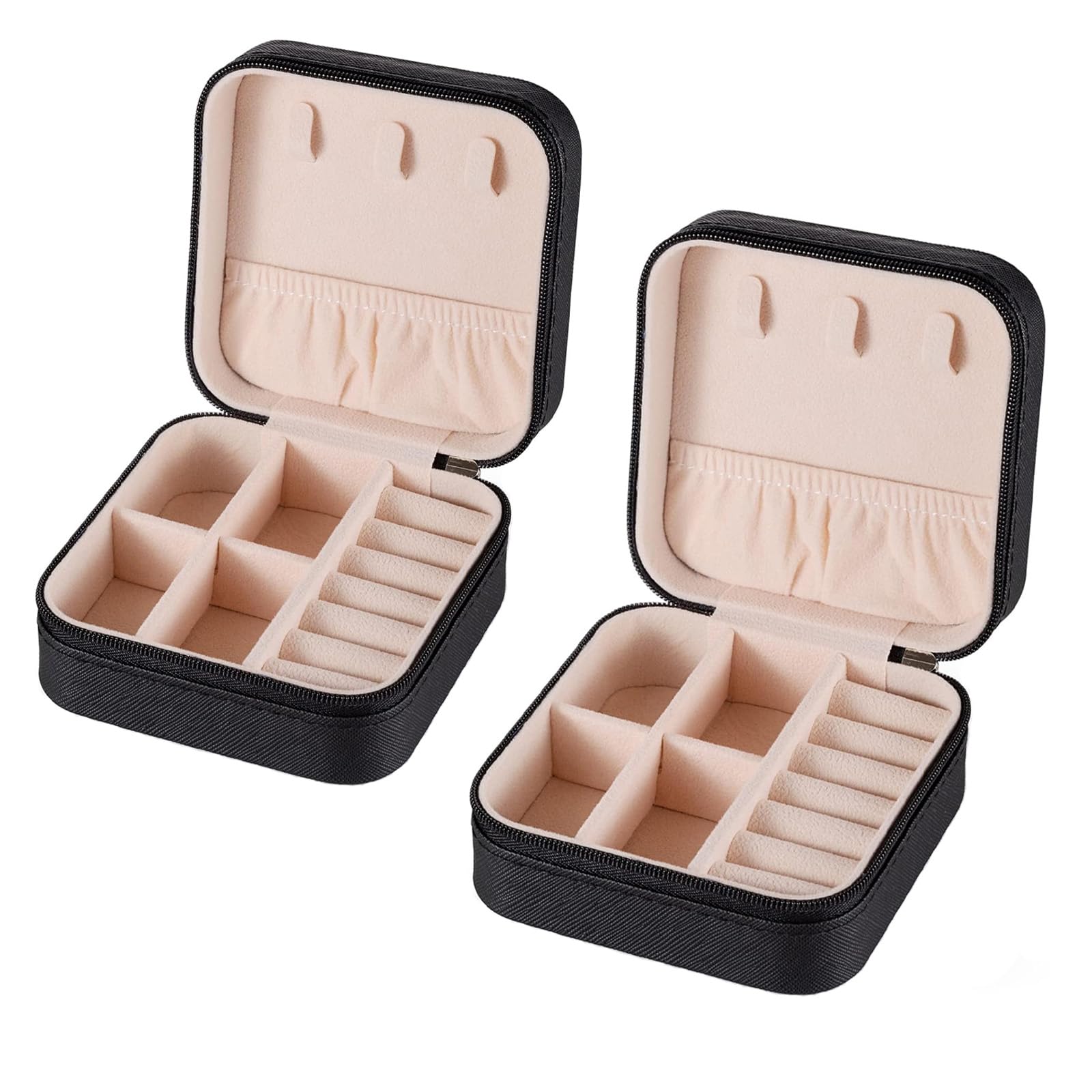 Travel Jewelry Case 2 Pack Mini Travel jewelry Box Portable Organizer Women Girls Gift Box for Rings Earrings