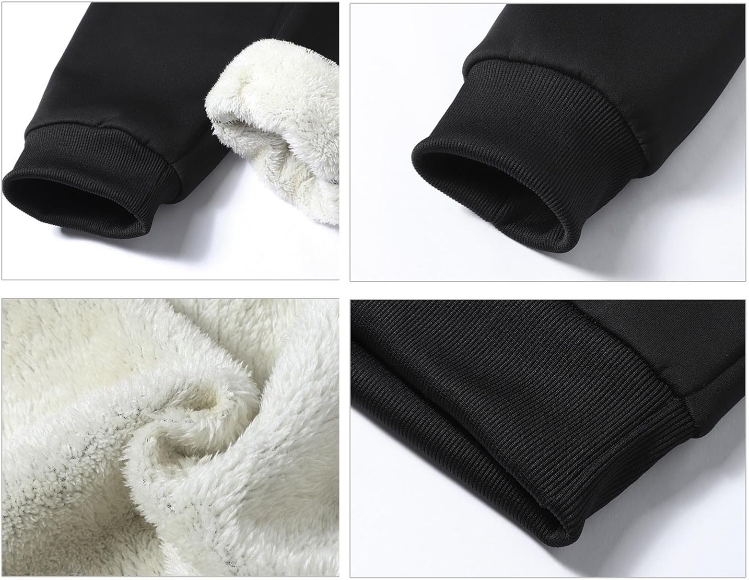 Men's Sherpa Lined Sweatsuit 2-Piece Set Thermal Pullover Hoodie and Joggers Winter Warm Tracksuit Fleece Outfit