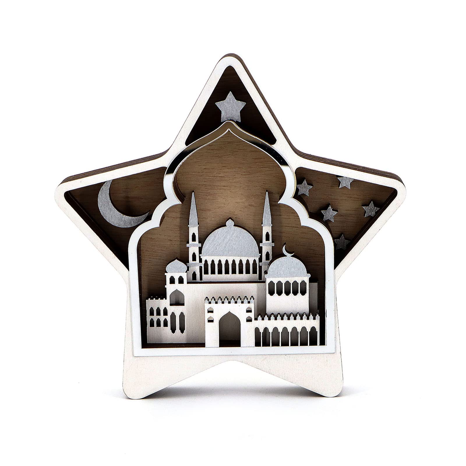 Elnwnnkc Eid Wood Star Ornament Wood Party Decoration Supplies for Home Bedroom Dormitory Room Decoration Eid Decorations for Kids