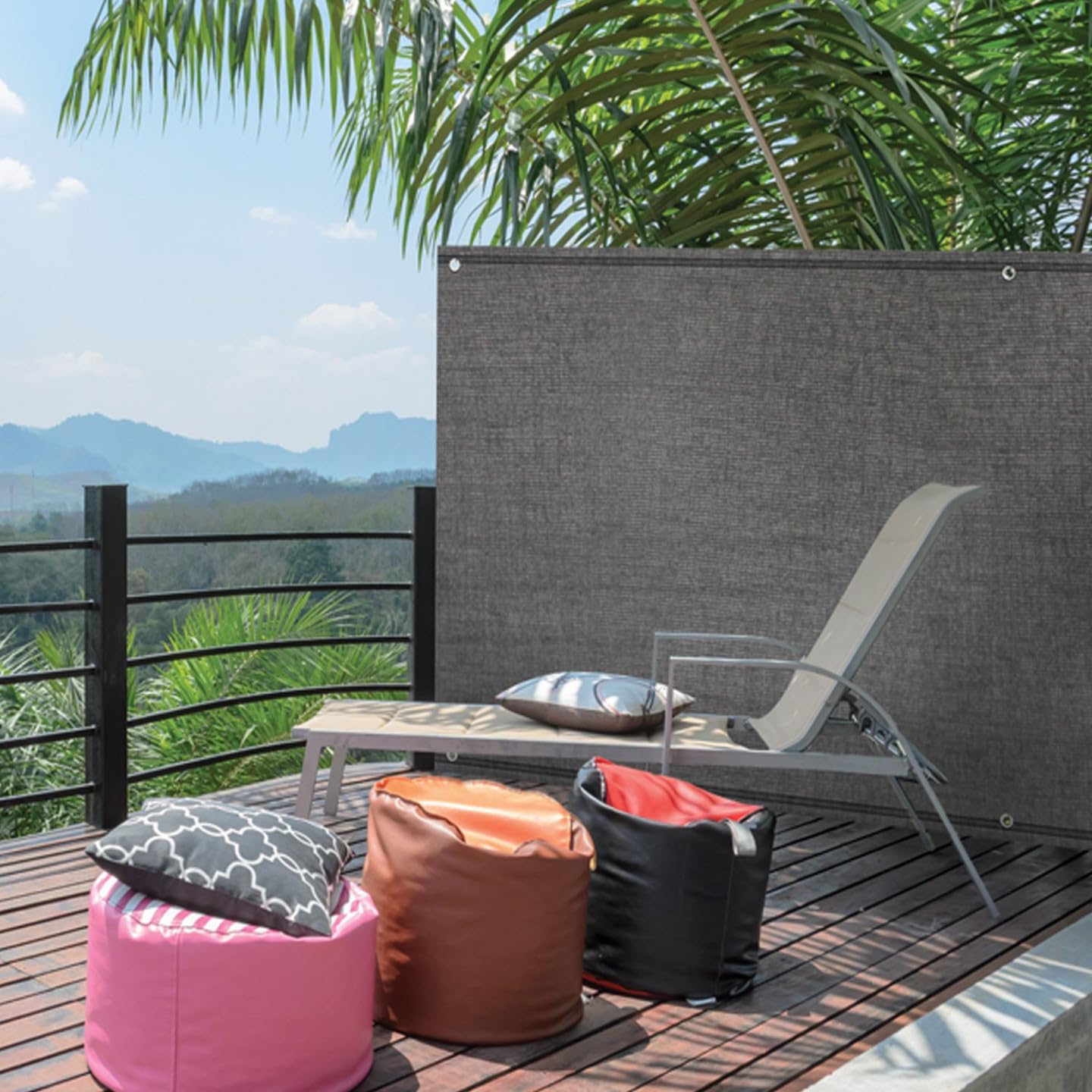 Probache - Brise Vue renforcé 1,8 x 10 M Gris 220 GR/m² Luxe Pro