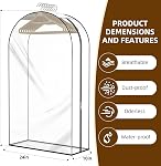 Upgraded Thickened Clear Garment Bags for Hanging Clothes 4 Packs, 10“ Gusseted Clothes Hanging Storage Bags for Closet, Shirts, Coats, Dresses (40 & 50 inch)