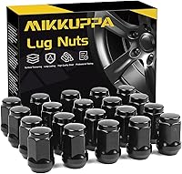 MIKKUPPA 1/2-20 Black Lug Nuts for Jeep Wrangler JK 1987-2018, Liberty, Grand Cherokee - 20pc Closed End Conical Seat Solid Wheel Nuts