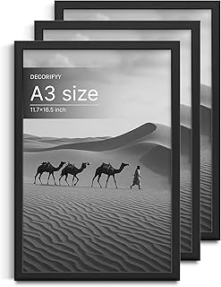 Premium A3 Size Photo Frame for Wall (11.7x16.5 inch, Set of 3) – Photo Frames For Wall Decor and Home Decor | Black | Pol Price In India