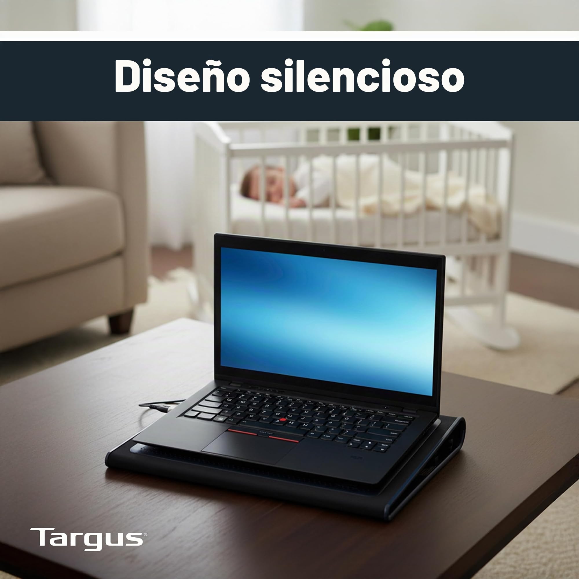 Targus Lap Chill Mat - Base de refrigeración (2.0, Negro, Gris, 383,54 x 304,8 x 55,88 mm, 1,2 kg, Neopreno)