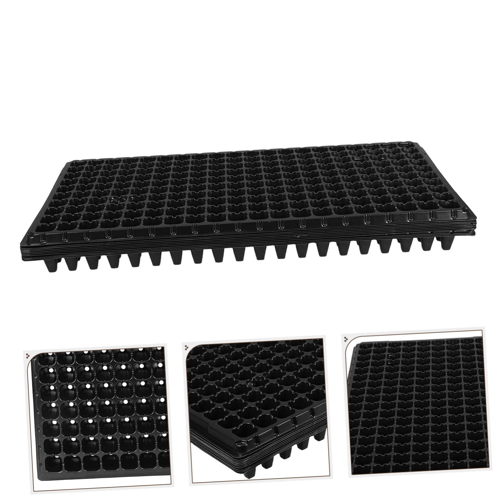 BESPORTBLE Plateau de Semis en PVC Noir, 10 Pièces, 200 Cellules, pour Culture et Repiquage, pour Jardinage DIY et Usage Professionnel