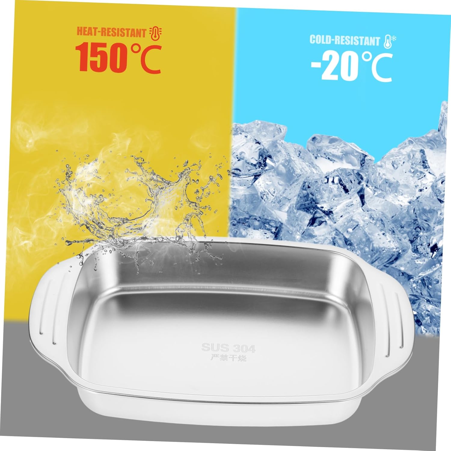 Tofficu 4pcs Stainless Steel Multi-use Roasting Pan for Fish and Seafood Rectangular Tray for Home and Commercial Grills for Lobsters and Banquet Serving