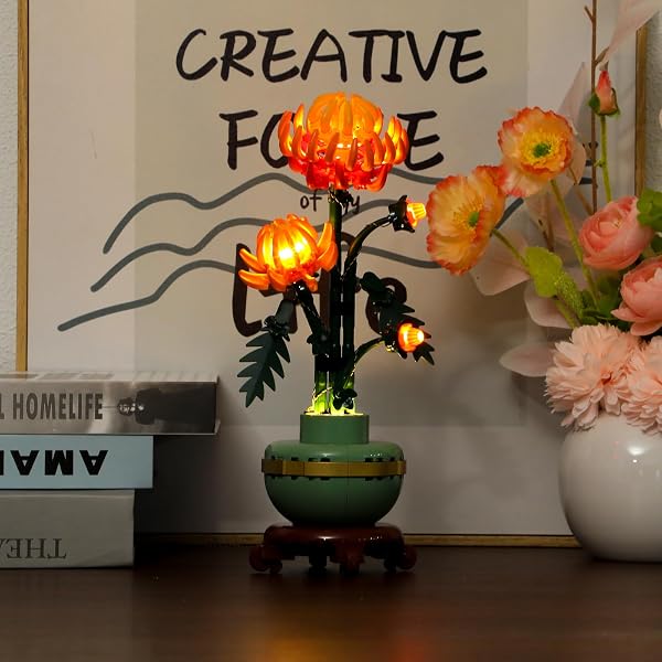 BRIKSMAX LED Beleuchtung für LEGO Chrysantheme 10368,kompatibles Licht Set für Bausteine - Ohne Lego Set, Premium Deko licht für Modellbau für Home Deko, Geschenk für Erwachsene - 2