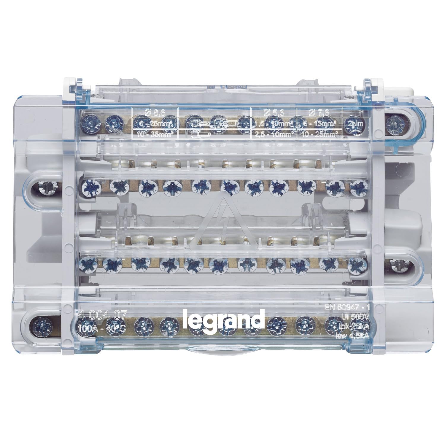 Bticino 400407 Distribuidores modulares, 4 polos, 100A, 92mm x 51mm x 139mm