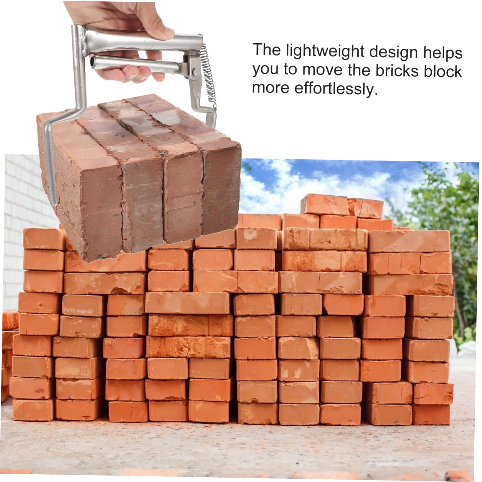 3 Piezas Pinzas para Ladrillos de Acero Inoxidable Herramienta Portátil para Transportar Bloques Diseño Ligero y Seguro para Albañiles y Constructores