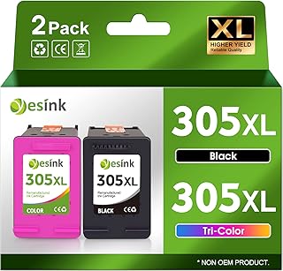 305 Ink Cartridges Remanufactured for HP 305 Ink Cartridges Black and Colour HP 305XL 305 XL for HP DeskJet 2710 2720 2722 DeskJet Plus 4100 4130 (1 Black, 1 Colour)