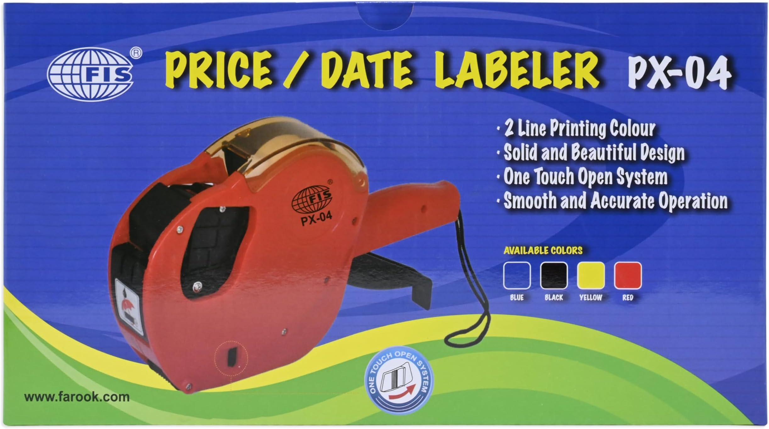 FIS Price/Date Label Machine 2 Line Printing, Blue Color - FSPX04BK
