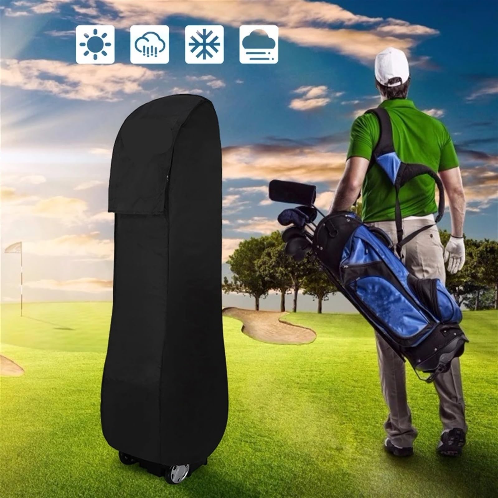 Bolsas de viaje de Golf a prueba de lluvia, protección contra la lluvia, impermeables, gran capacidad, prácticas y duraderas, bolsas for palos de Golf, bolsa de almacenamiento Bolsa de Golf(Gray)
