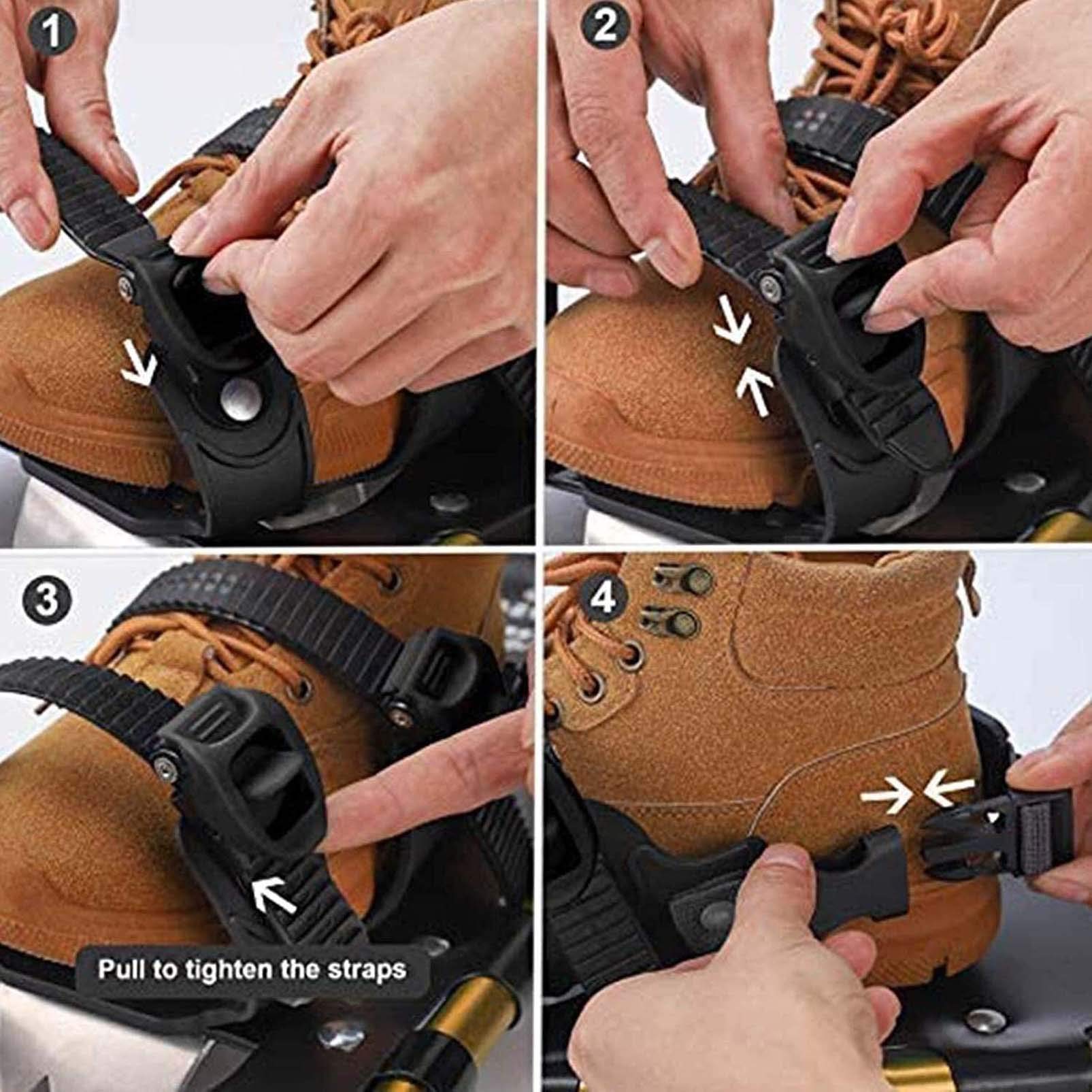 Leichte Schneeschuhe aus Aluminiumlegierung, Schneegriffe 22/26 Zoll Schneeschuhe mit Tragetasche für Frauen Männer Jugend Kinder