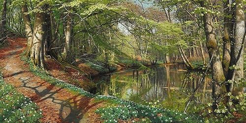 Posterazzi PDX2AA5230LARGE - Póster impreso con texto en inglés "A Spring Day in The Forest Peder Mork Monsted", 36 x 18 pulgadas, multicolor