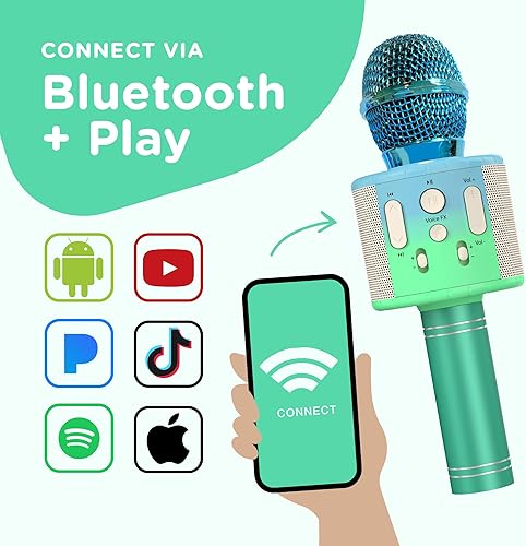 Miniatura 2 de Move2Play, Micrófono de karaoke para niños, personaliza con calcomanías de joyas, regalo de cumpleaños para niñas, niños y niños pequeños, juguete