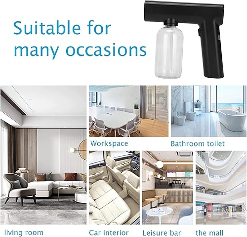 Miniatura 2 de HEITIGN Nano atomizador electrostático, pulverizador inalámbrico recargable, máquina de pulverización de nebulizador de mano, pistola de vapor de