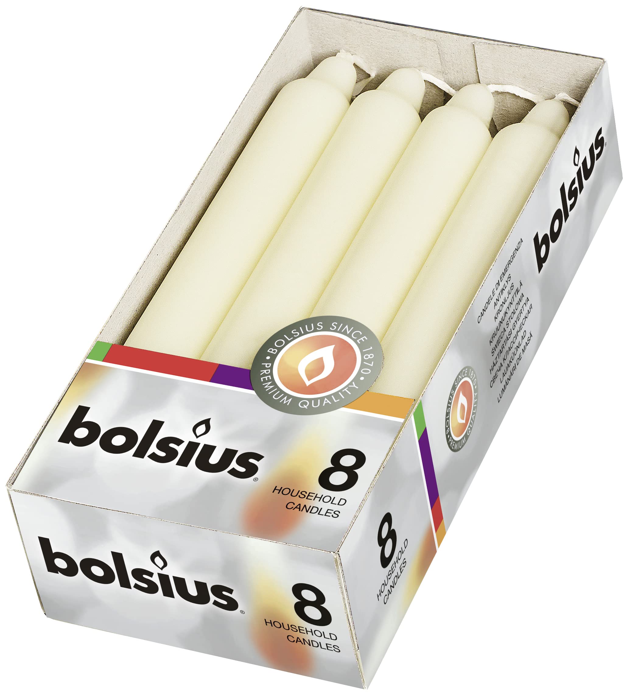 Bolsius 103603671805 Candele Crown 18x2,1 avorio, avorio