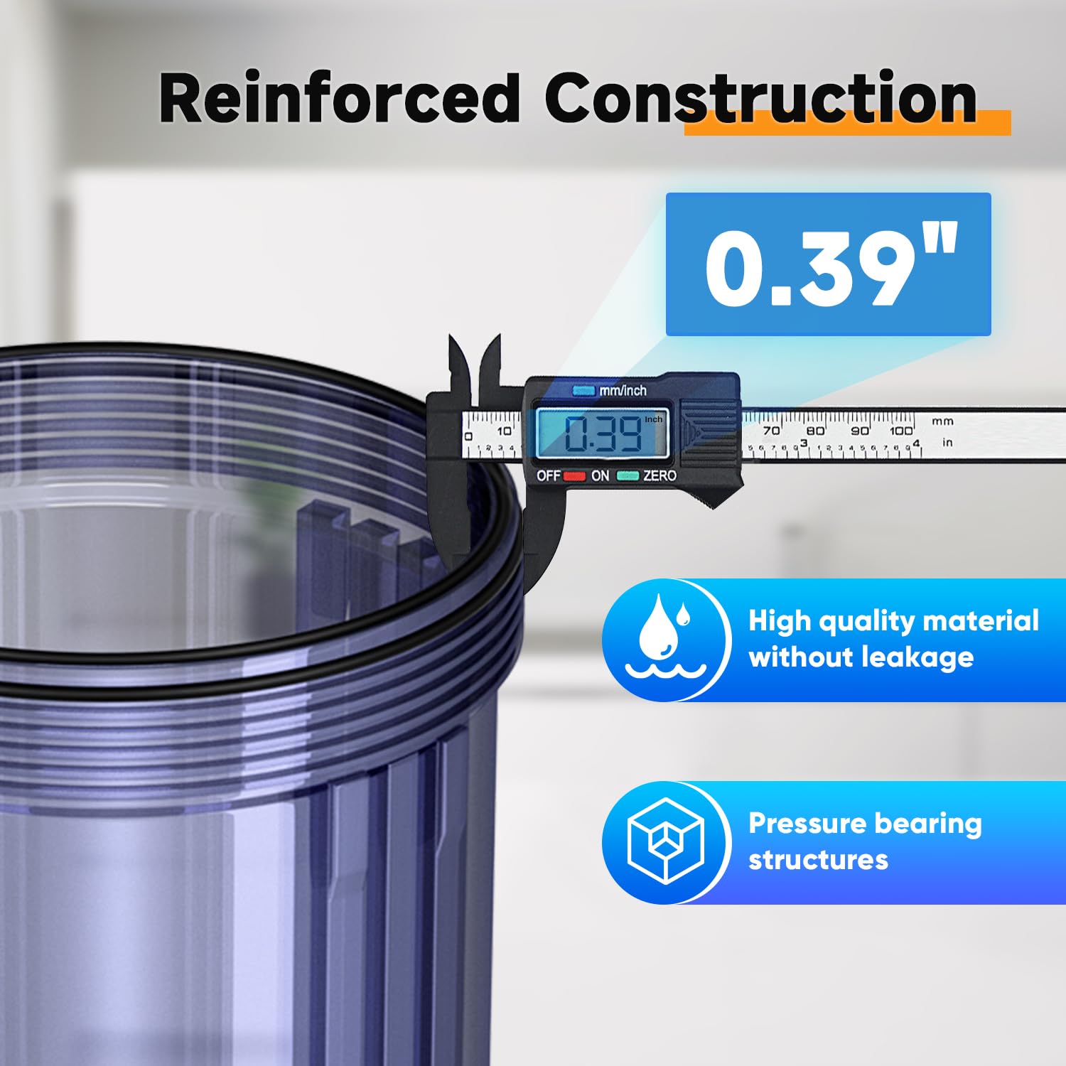 PUREPLUS Alloggiamento per filtro dell'acqua per tutta la casa, alloggiamento universale, sistema di prefiltrazione, con manometro, NPT da 1 pollice