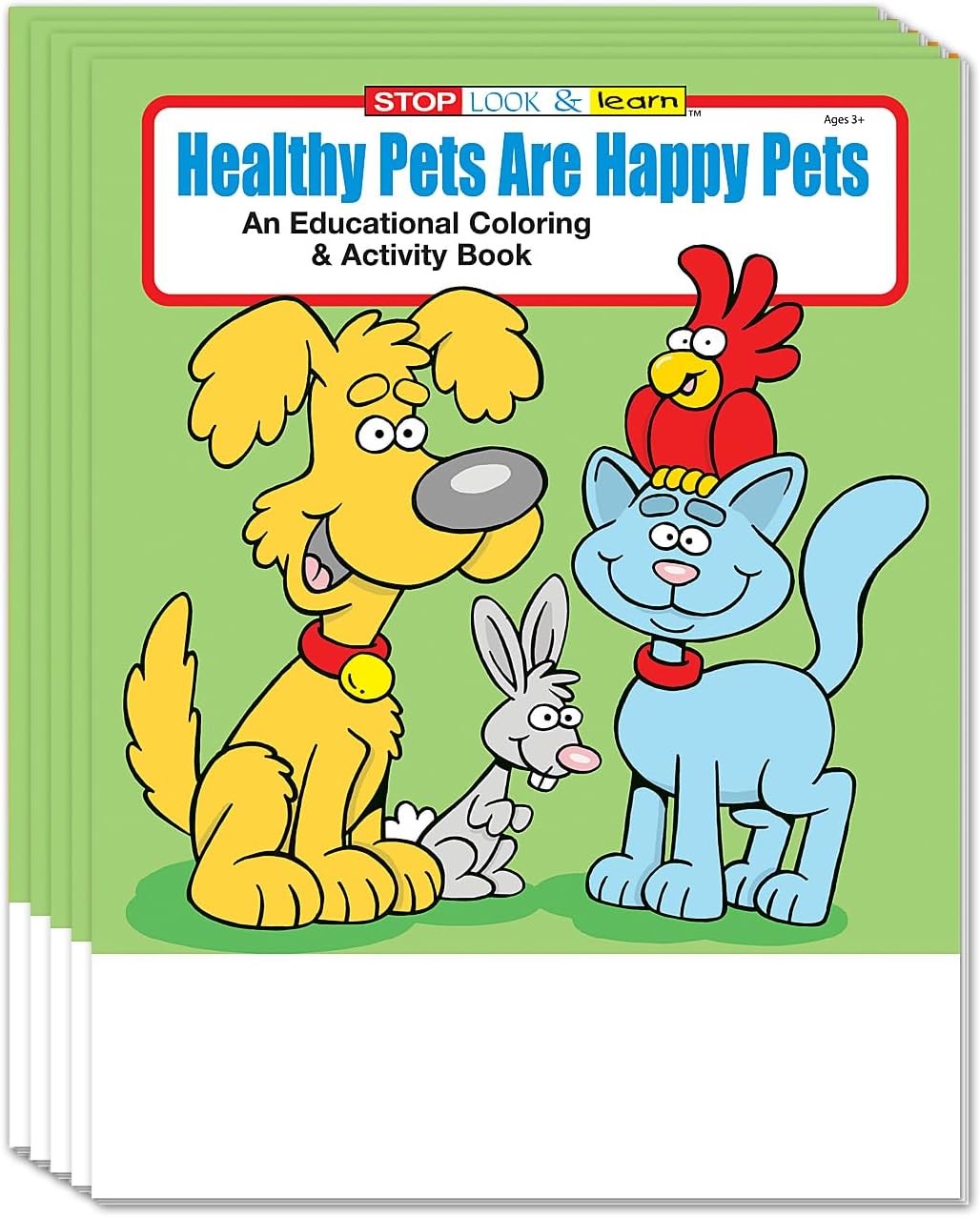 ZOCO – Healthy Pets Coloring & Activity Books (50 Bulk Pack, Without Crayons) – Pet Care Education with Fun Games & Activities – Veterinarian Handout for Kids
