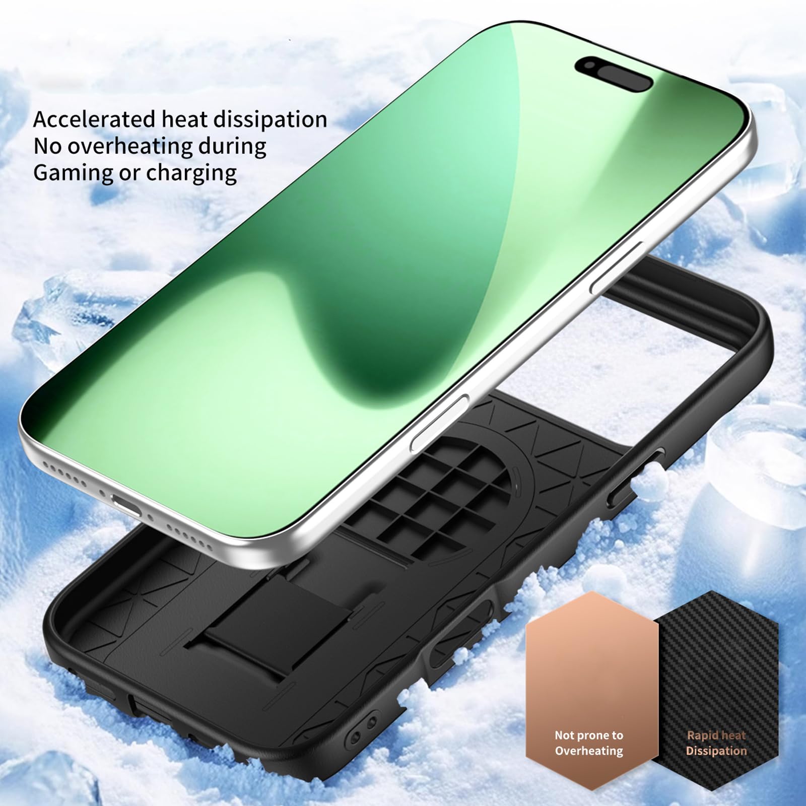 Magnetisch Hülle für iPhone 17 Pro Max/17 Pro/17 Air/17, Dünne Gefrostet rutschfeste Schutzhülle mit Faltbare Ständer Handyhülle,Schwarz,17 Pro