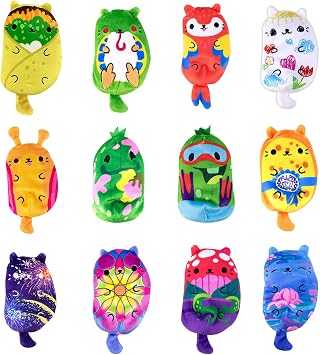 Cats vs Pickles - 12-Pack Assortment #14 Gold Wave - 4" Cute Cuddly Collectible Bean Plush Toy - Collect These as Stocking Stuffers, Fidget Toys, or Sensory Toys - Great for Kids, Boys, Girls!