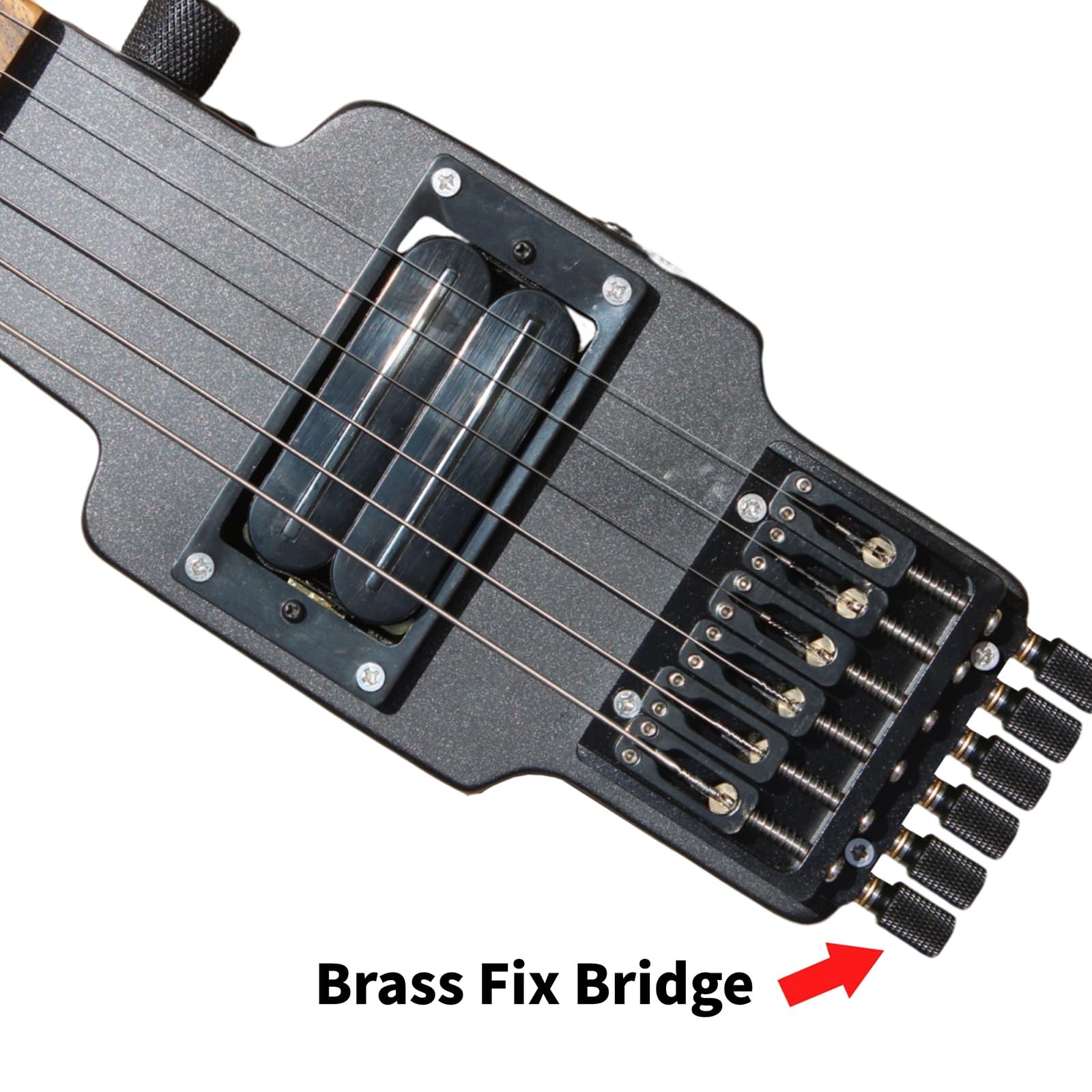 Gitara Podróżna Elektryczna Gitara Bezgłowa 6 Strun Jednoczęściowy Klonowy Gryf Przez Korpus Mosiężny Mostek Mocujący Profesjonalna Bezgłowy Gitara Elektryczna