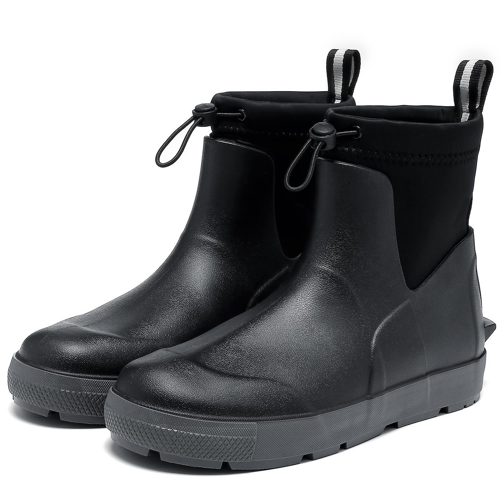 Men's Deck Boots,Ankle Rubber Rain boots Waterproof Anti-Slip Waterproof Shoes, Fishing Boating Boots Water Work Shoes for Men