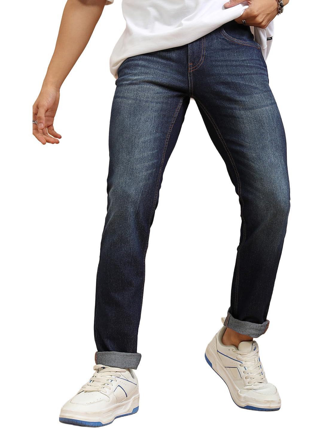 highlander Mens Tapered Fit Denim Jeans|Regular Length|Mid-Rise|Stretchable Fabric| Jeans for Man | Men Jeans-picture-29