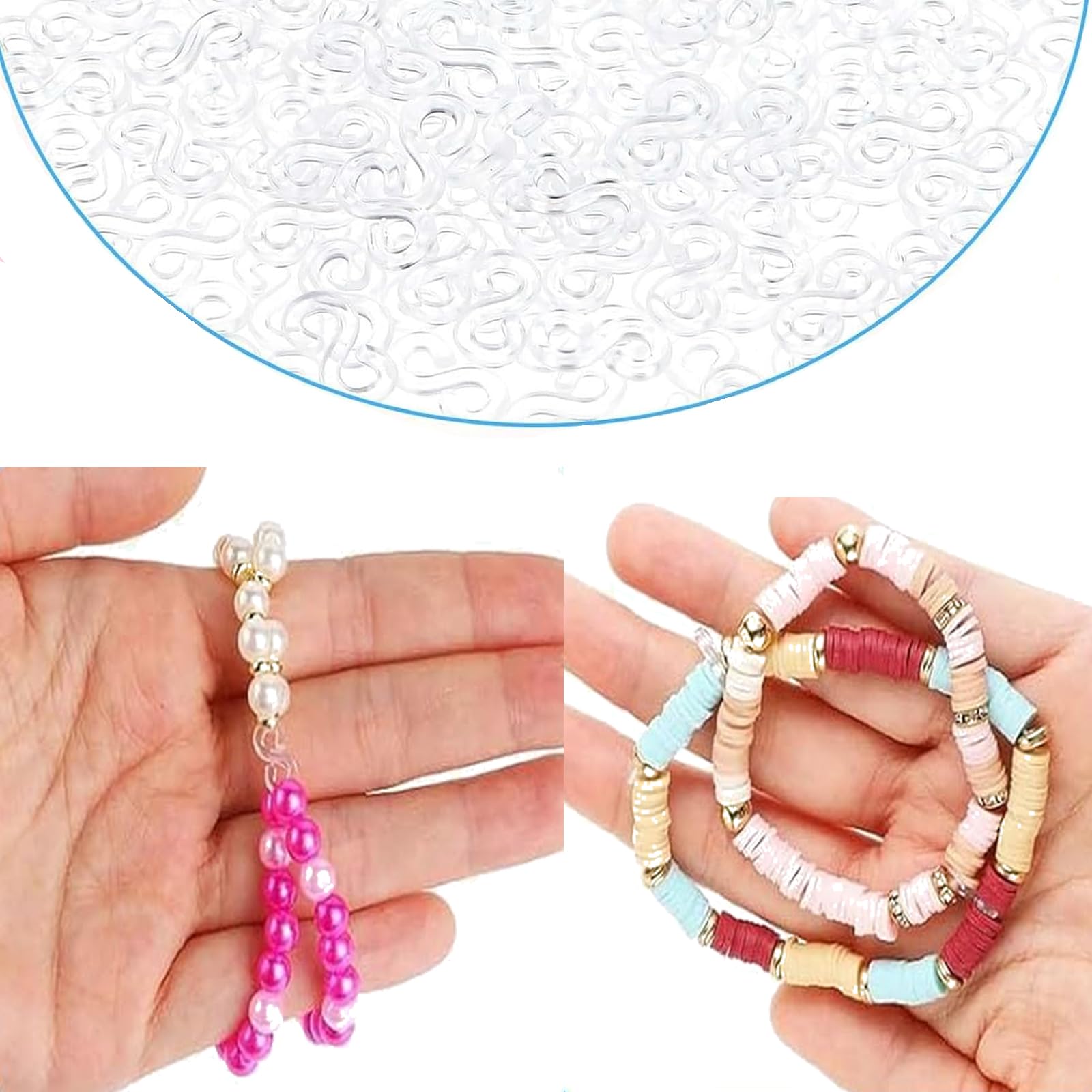 960 S-Clips Für Gummiband-Armbänder – Bastelzubehör In Verschiedenen Farben, 11x6 Mm