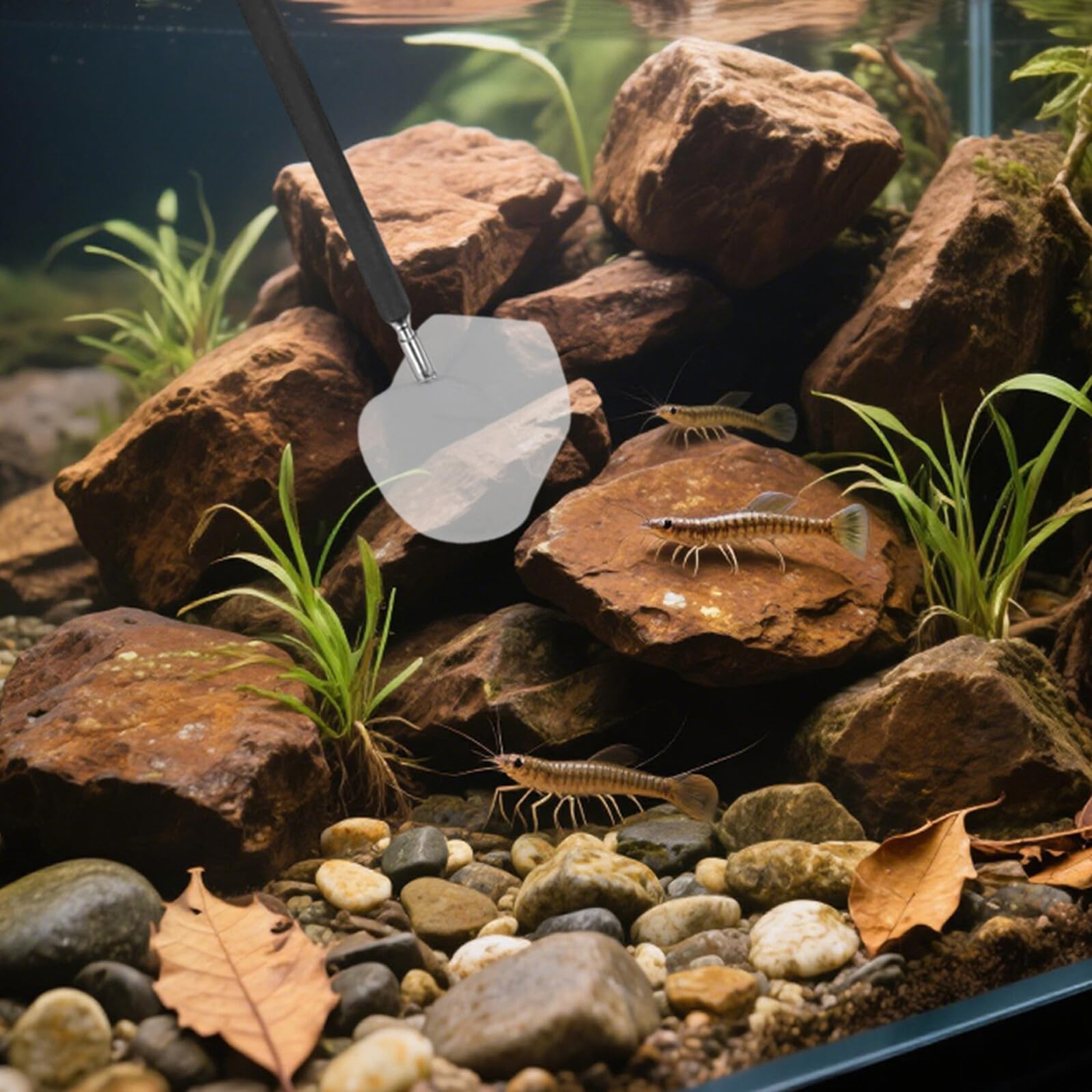 TOYANDONA Red Telescópica para Peces de Acuario Red Extensible con Mango Ajustable de Acero Inoxidable 18-55 CM Malla Fina 01 MM para Camarones y Limpieza en Peceras Pequeñas Set 4 Piezas
