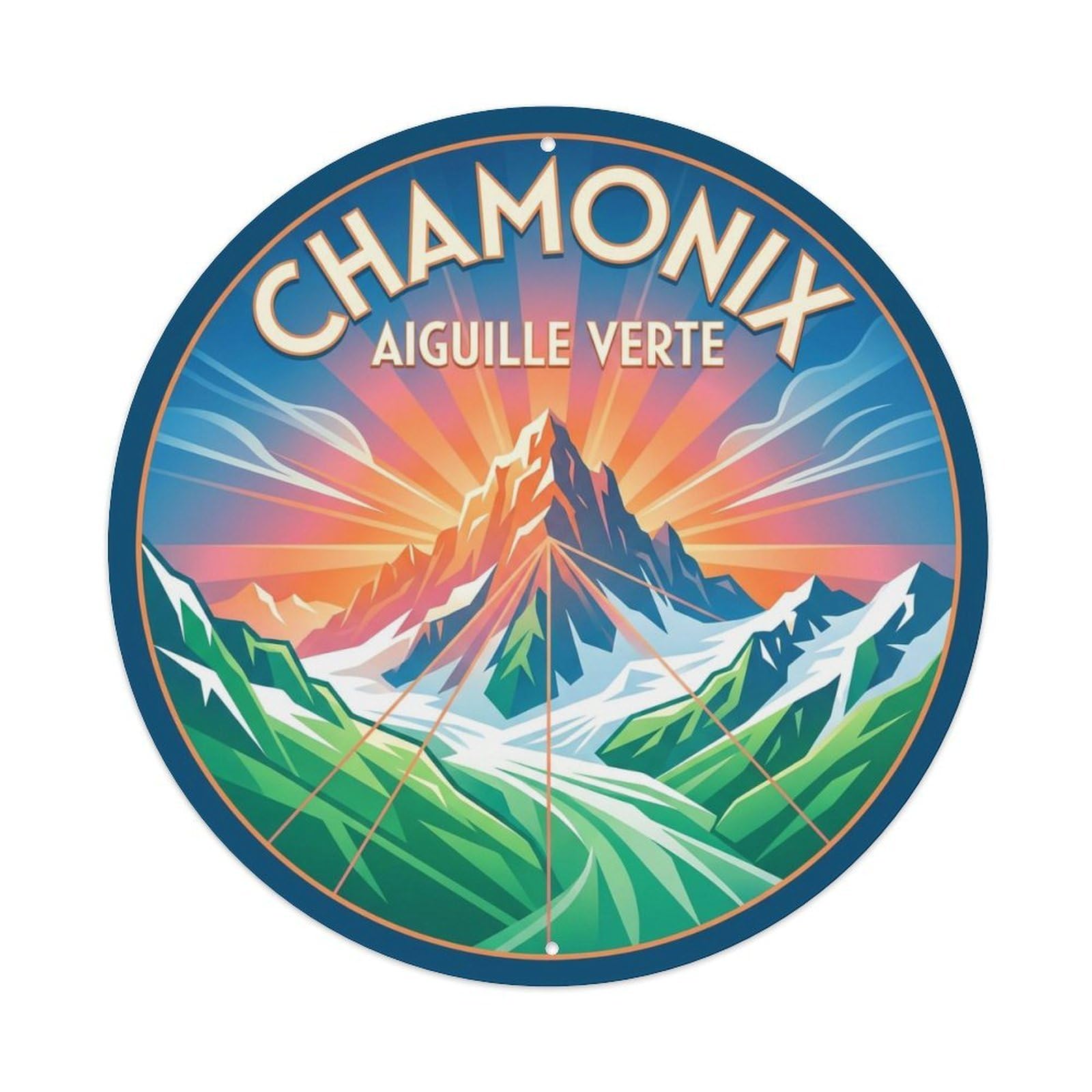 Vintage Travel Chamonix France Uplift Metal Tin Sign