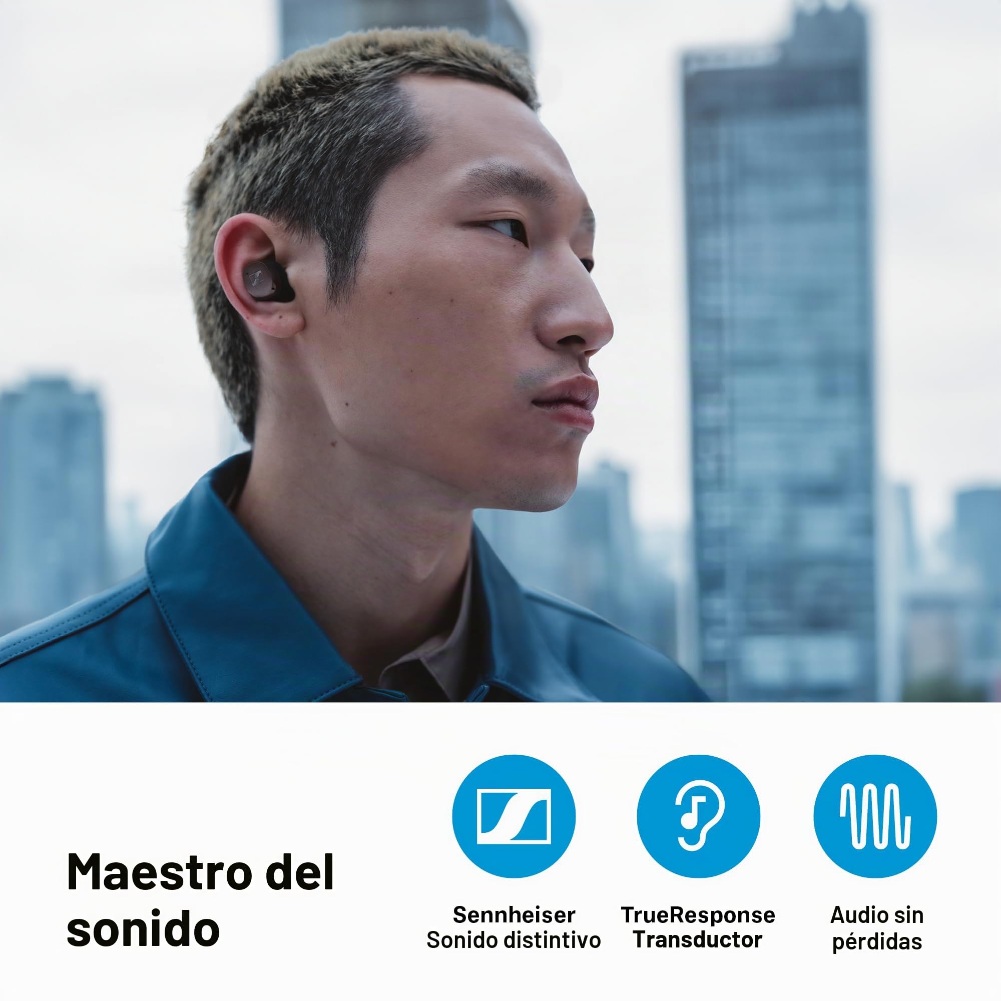 Sennheiser MOMENTUM True Wireless 4 auriculares inteligentes - Bluetooth 5.4, sonido nítido, diseño cómodo, 30 horas de autonomía y cancelación de ruido activa adaptativa - negro cobrizo