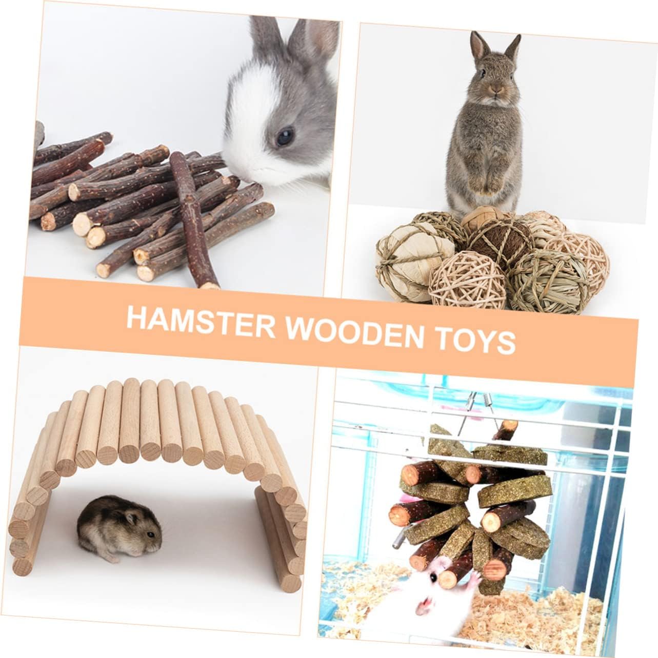 Totority Hamster Ladder Toy Chew-Friendly Climbing Toy for Animals Like Hamsters Chinchillas and Guinea Pigs and Engaging Play Accessory for Pet Enrichment