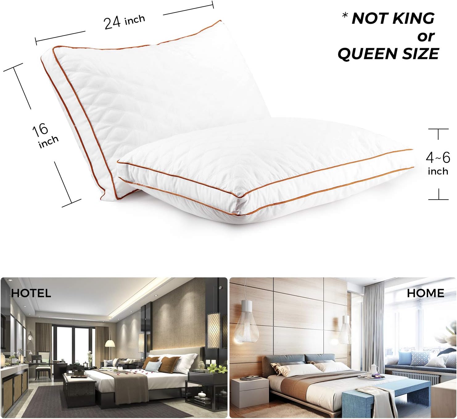 Pillows for Sleeping, SSZTI Bed Pillows [Set of 2, 16 x 24 in] Hotel Quality Pillow Cooling Pillow Comfortable Relief Migraine & Neck Pain for Back, Stomach, Side Sleepers : Home & Kitchen