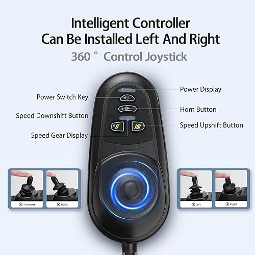 Miniatura 6 de A03D Silla de ruedas eléctrica plegable ligera para adultos, personas mayores, pesa solo 30 libras, sillas de ruedas eléctricas inteligentes,