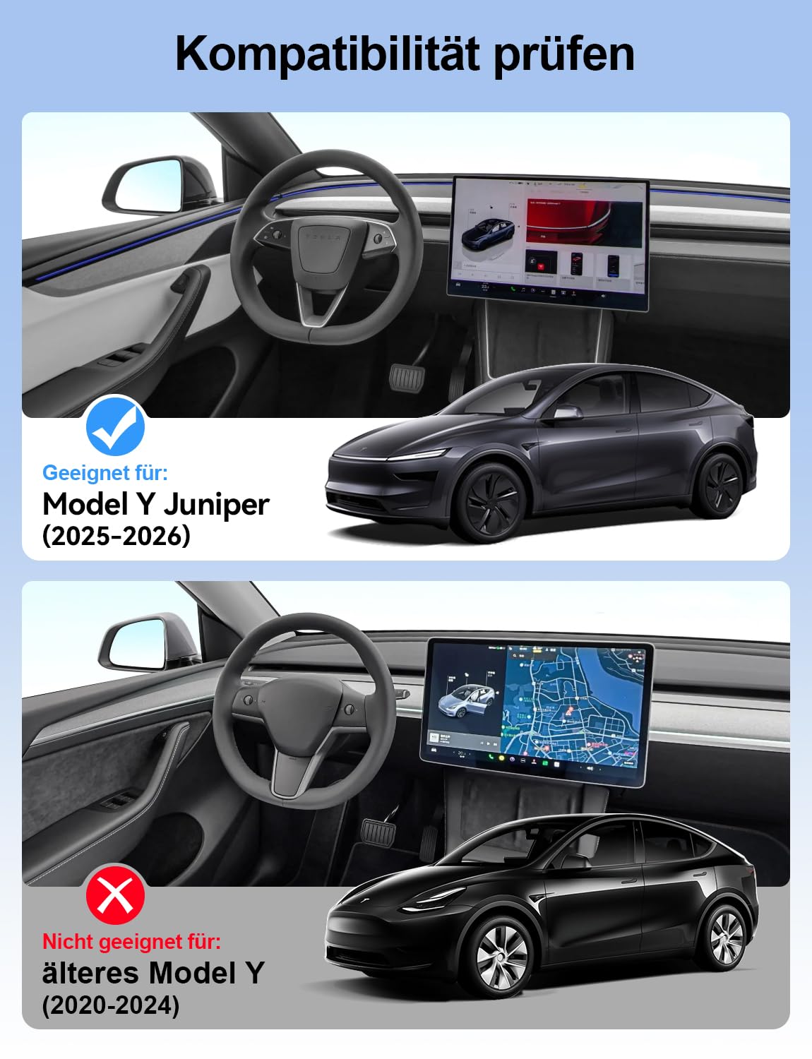 Dach-Sonnenschutz für Tesla Model Y Juniper 2025-2026, Wärmedämmung Hitzeschutz UV-Schutz, reflektierendes Material