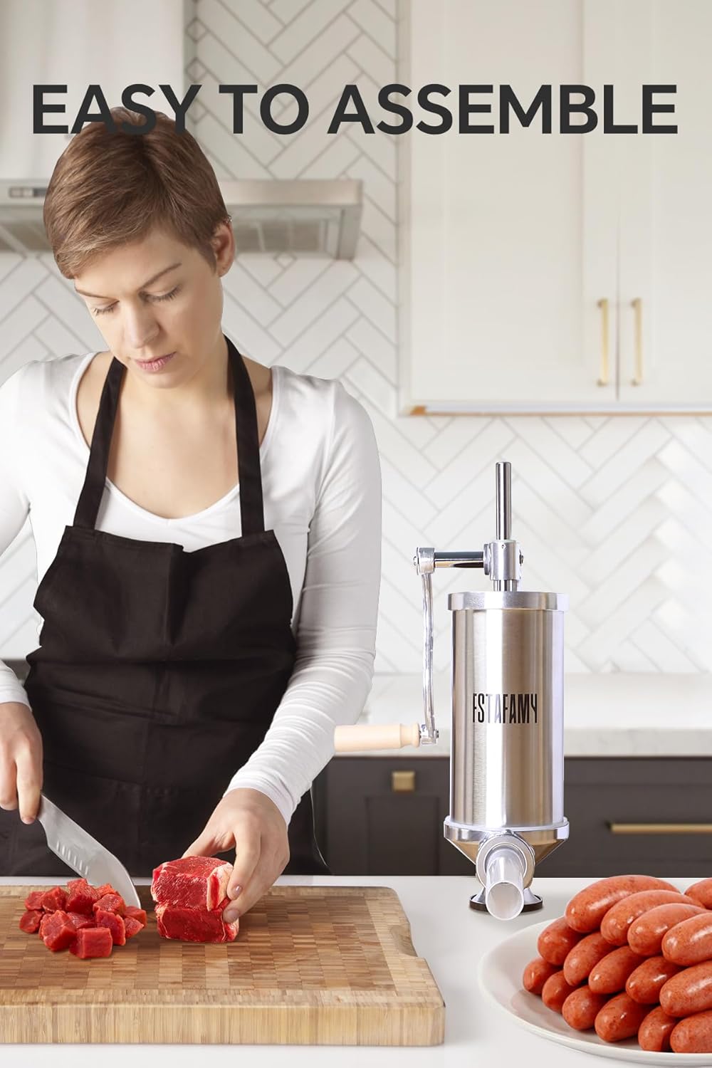 Vertical Sausage Stuffer with 4 Interchangeable Tubes, Stainless Steel Construction (2.5LBS VERTICAL)