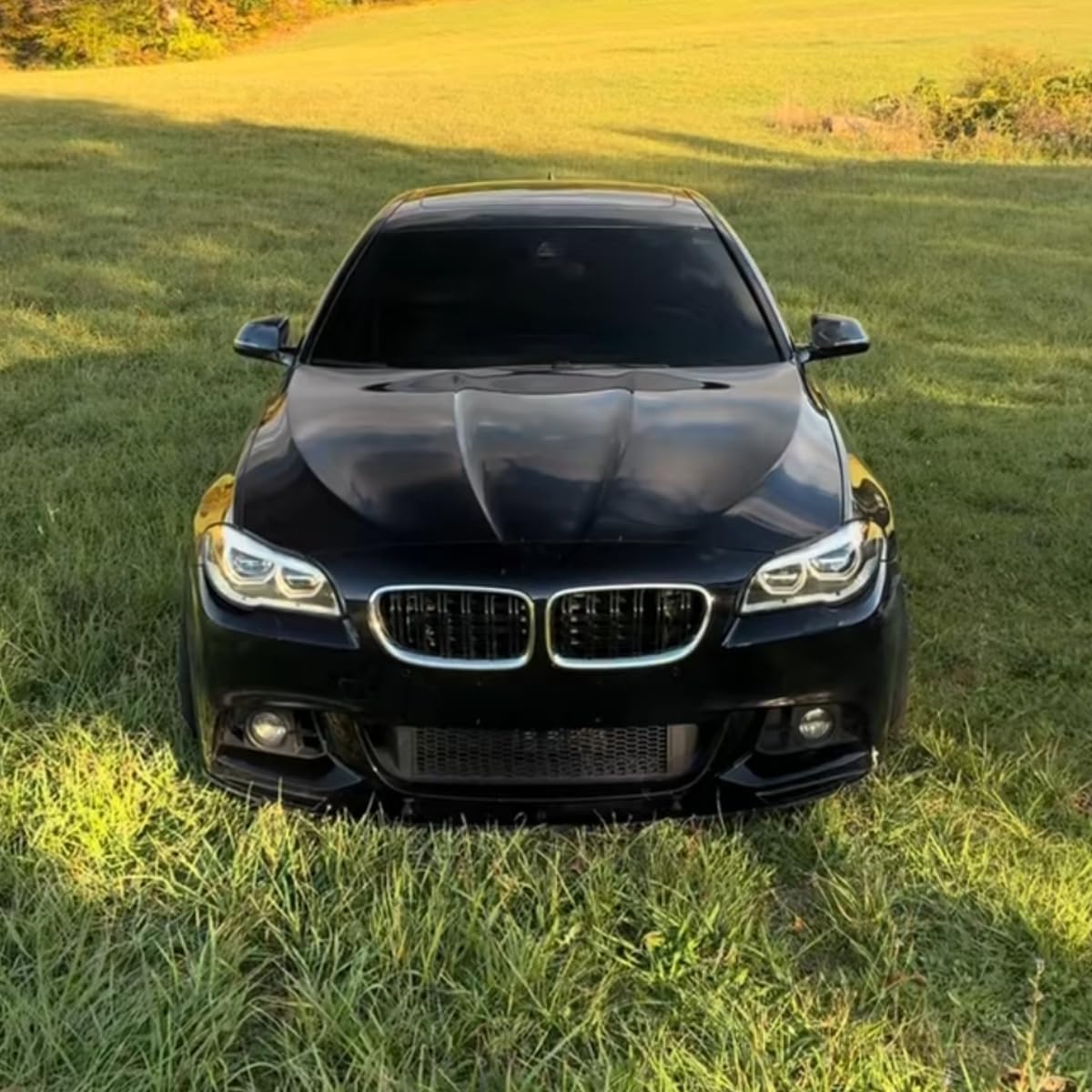 Front Bumper Lip Splitter Spoiler Compatible with BMW 5 Series 528i/ 535i/ 535d/ 550i/ F10 M Sport 2011-2016 (M Sport Model Only), Gloss Black 4pcs Air Chin Body Kit Exterior Accessories