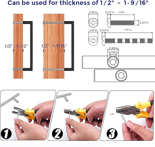Miniatura 4 de Ravinte - Paquete de 30 tiradores de gabinete negro mate, 5 pulgadas (128mm) de centro de agujero, manijas delgadas de cocina, tiradores cuadrados